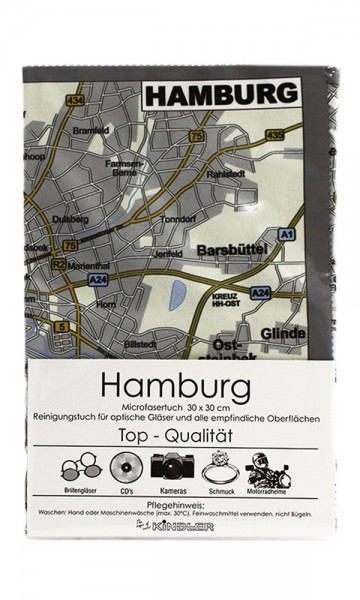 Microfasertuch mit Motiv Stadtplan - Hamburg