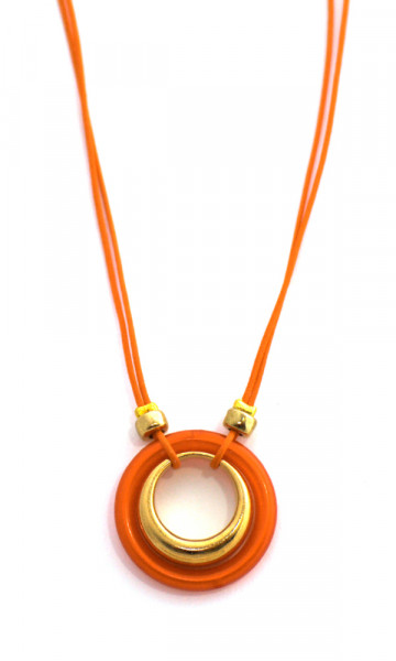 Collier mit Ring - elegante Brillenkette - orange